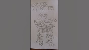 Hand-drawn picture of War Robots Behemoth with 4 Thermites and the logo