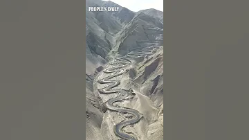 Incredible winding mountain road with hairpin turns in NW China's Xinjiang. #AmazingChina