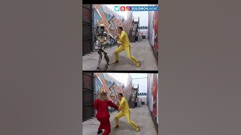 Incredible Wonder Studio Ai | Robot vs Lauren Mary Kim, Marvel Stunt Double  #shorts