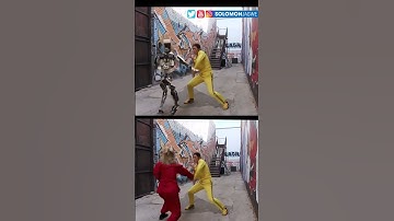 Incredible Wonder Studio Ai | Robot vs Lauren Mary Kim, Marvel Stunt Double  #shorts