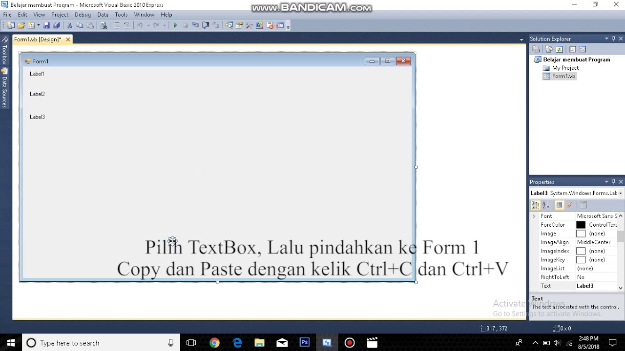 Cara simpel membuat Program Perkalian dengan Visual Basic 2010 #Part1 ...