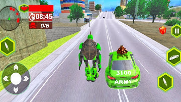 Turtle Super Robot Car Transform Shooting | Green Car Driving | Turtle Transform Car - Racing Game