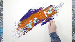 Violet, Orange and Teal | EASY ABSTRACT PAINTING DEMO | Verno