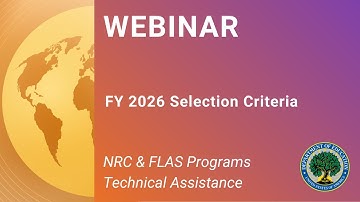 Webinar: FY 2026 Selection Criteria for NRC and FLAS