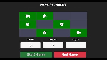 Memory Minder Game In JavaScript With Source Code | Source Code & Projects