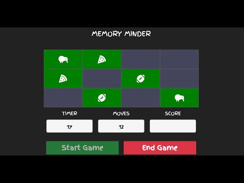 Memory Minder Game In JavaScript With Source Code | Source Code & Projects