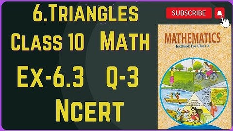 Class 10 Math | Chapter 6 | Exercise 6.3 | Q3 | Triangles | NCERT
