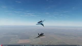 DCS World - Mirage 2000C v SU27 Flanker PvP dogfight against a real world pilot.