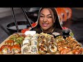 40 PIECE SUSHI MUKBANG | RAINBOW ROLL | CALIFORNIA ROLL | CRUNCHY ROLL | SALMON ABURI NIGIRI