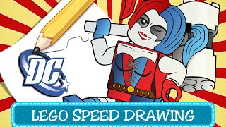 How to draw Suicide Squad Harley Quinn (LEGO DC Comics Speed Drawing)