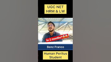 How Benz Franco cracked UGC NET HRM & LW in just 2 months??