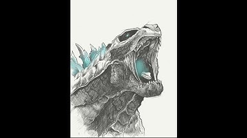 Time lapse drawing of Godzilla on Procreate IOS on iPad Pro