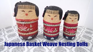 My Nesting Doll Collection #0112 – Japanese Basket Weave Dolls (3 Dolls Total)