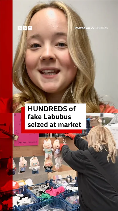 Hundreds of fake Labubus seized from village market in England. #Labubu #BBCNews