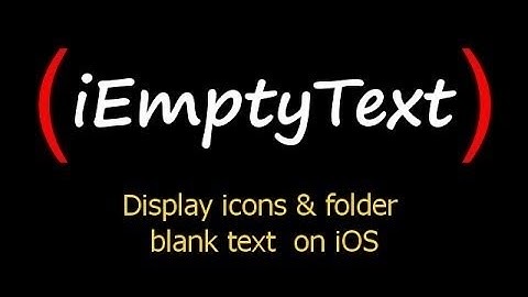 How To Make Blank Folders Name Without Jailbreak