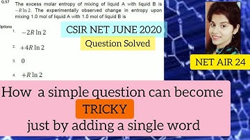 CSIR NET JUNE 2020 QUESTION SOLVED| DETALIED SOLUTION| CHEMISTRY| IT