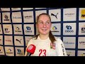 Andrea Břeská po zápase na EFT 2022 proti Finsku