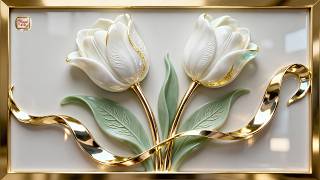 Grace in Every Petal | White Tulip 3D Floral Art for Smart TVs screenshot 4