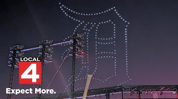 Drone show lights up Detroit as Tigers prepare for 2-game homestand vs. Seattle Mariners in ALDS