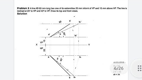 Problem number 9 in projection of lines in Solid edge software
