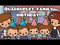 Quadruplet Family Day in the Life: Birthday Party!