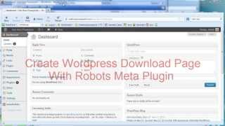 Create Wordpress Download Page With Robots Meta Plugin
