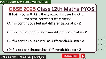 If f(x) = {[x], x∈ R} is the greatest integer function, then the correct statement is#class12 #cbse