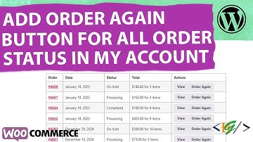 How to Add Order Again Button in for All Order Statuses in My Account Orders in WooCommerce | Status