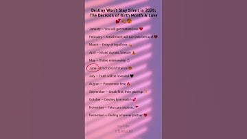 Birth Month Love Prediction 2026 💖💫