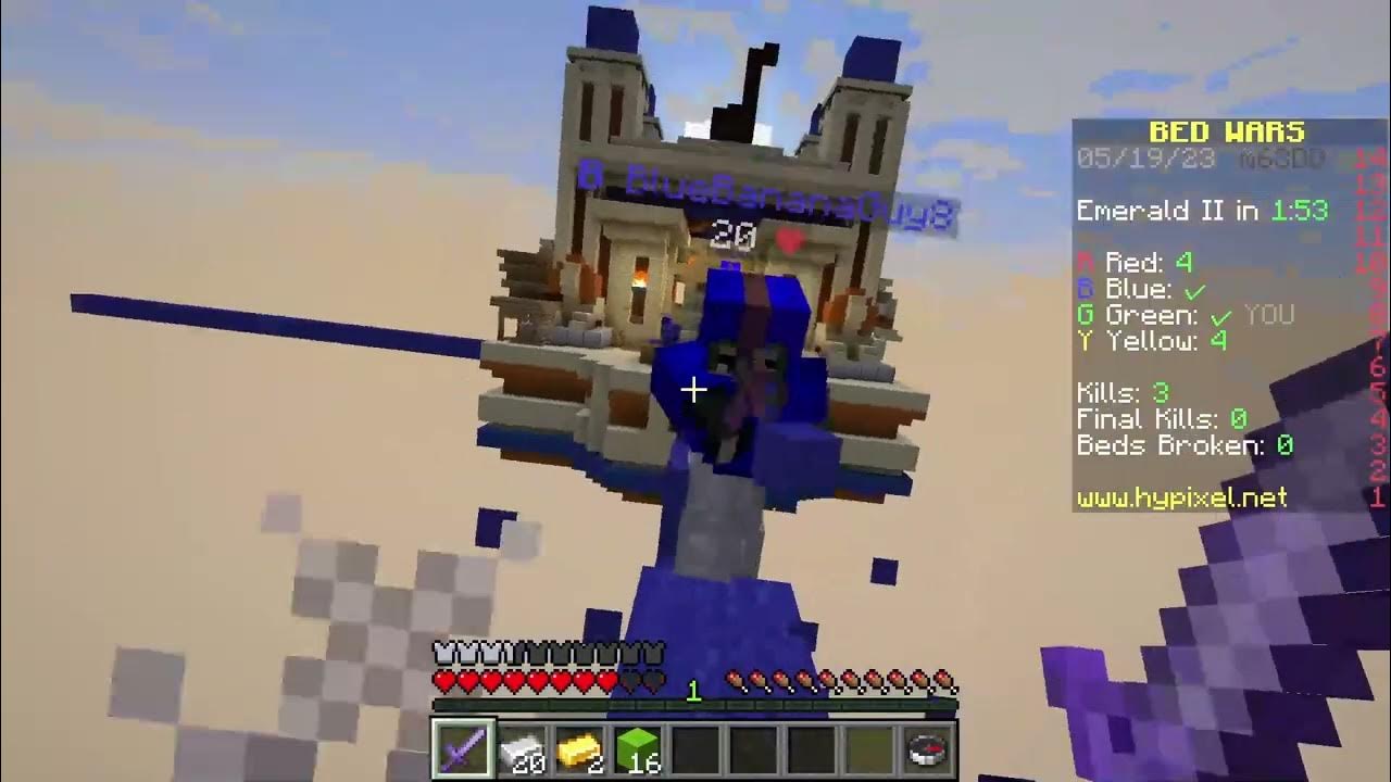 First BedWars game Minecraft Hypixel YouTube