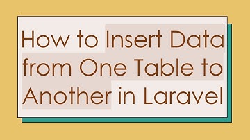 How to Insert Data from One Table to Another in Laravel