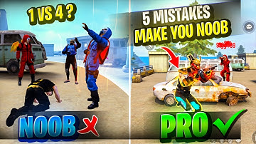 TOP 5 ( MISTAKES ) THAT MAKES YOU NOOB || FREE FIRE NOOB TO PRO TIPS
