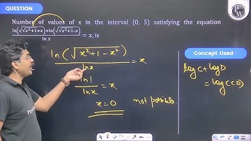 Number of values of \(x\) in the interval \((0,5)\) satisfying the equation \(\frac{\ln \left(\sq...