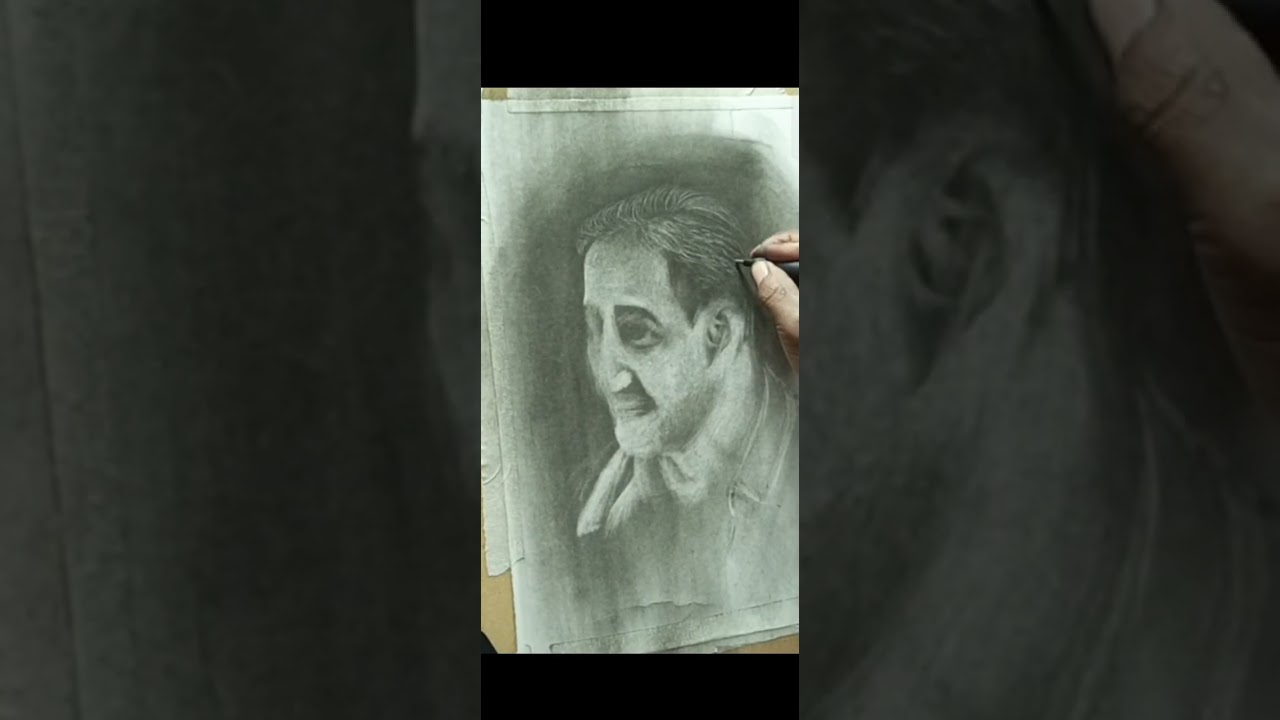 Grey Hair Drawing - Time-lapse video #drawinghair #drawingprocess