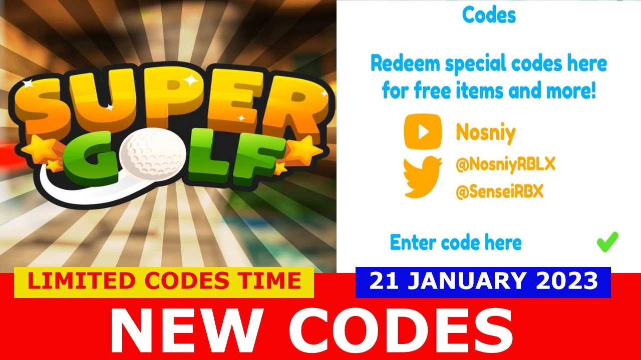 New Roblox Super Golf Codes - December 2023 Updated - Super Easy