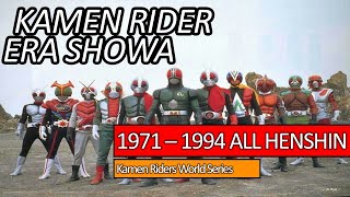 Kamen Rider Showa [1971-1994] All Henshin Scene