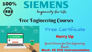 Siemens Free Online Courses | Free Certificates | ECE Mech EE Instrumentation | Engineering Courses