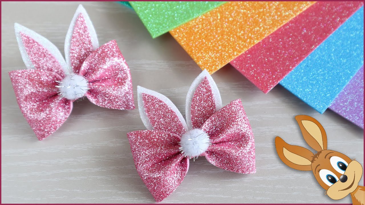 How to make Glitter Foam Sheets plus Paper Clip Bow Tutorial - Super Easy 