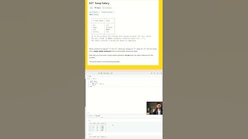 Leetcode - Swap Salary.     #sql #shorts #leetcode #leetcodesql