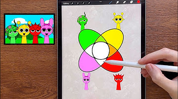 Mixing Sprunki Character Colors in Procreate #procreate #sprunki #colormixing