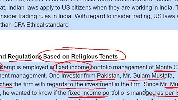 CFA Level 1 Ethics: Standard I A - Knowledge of Law - Application (Scenarios)