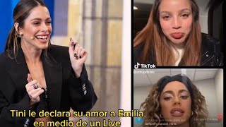 Así Tini Le Declara su amor a Emilia Mernes en medio de un live