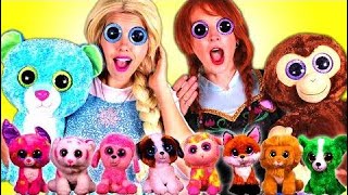 HD GIANT PLUSH SURPRISE! w/ Frozen Elsa Spiderman Big Eyed Stuff Animals Toys Pool Fun In Real Life screenshot 2
