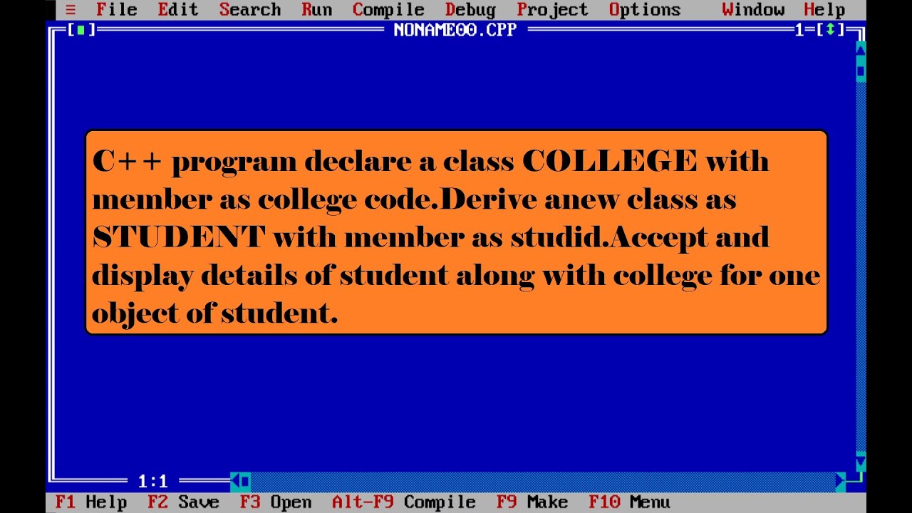 C++ program declare a class COLLEGE with member as college code Derive ...