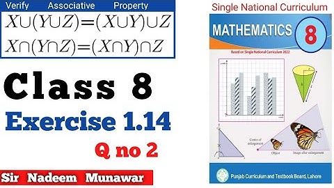 Class 8 Exercise 1.14  Single National Curriculum  Ex 1.14 8th  SNC PCTB Maths Associative Property