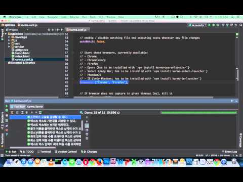 WebStorm에서 Karma 사용 시연