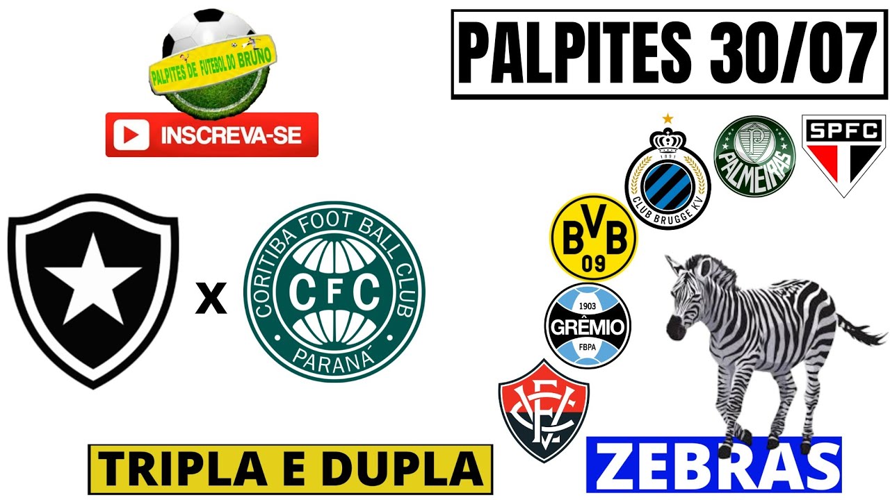 PALPITES PARA DOMINGO HOJE 30/07/2023 BRASILEIRÃO + POSSÍVEIS ZEBRAS