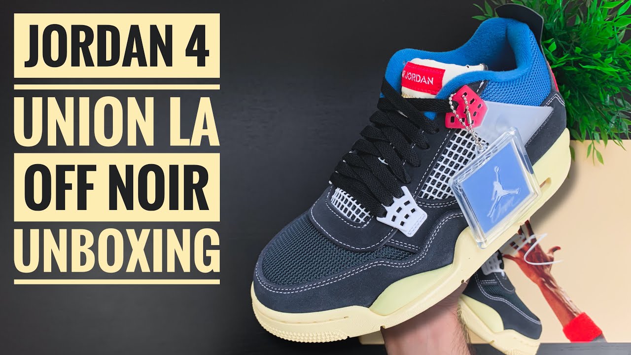 Jordan 4 x UNION LA 'Off Noir' | Unboxing | 4K | Sneaker Therapy - YouTube