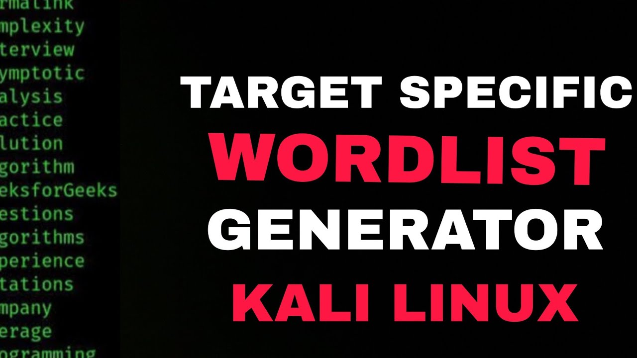 How to create target specific wordlist |Kali Linux| - YouTube