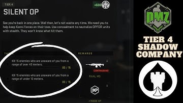 Silent Op (SOLO) Tier 4 Shadow Company Mission DMZ Warzone 2.0